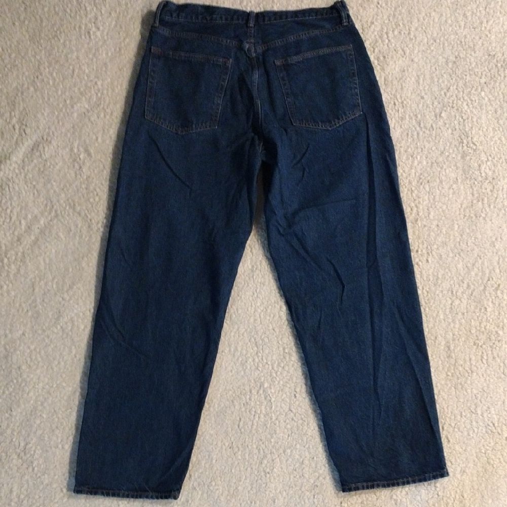 GAP 34x32 Baggy Loose Straight Relaxed Jeans Dark Blue Y2K Casual - Picture 2 of 5